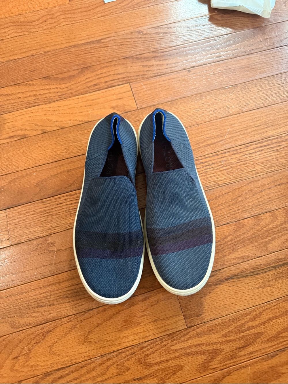Rothy's Navy Striped Slip-On Shoes women’s size 9